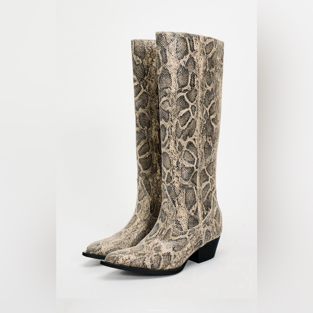 NWT Zara Animal Print Cowboy Boots
